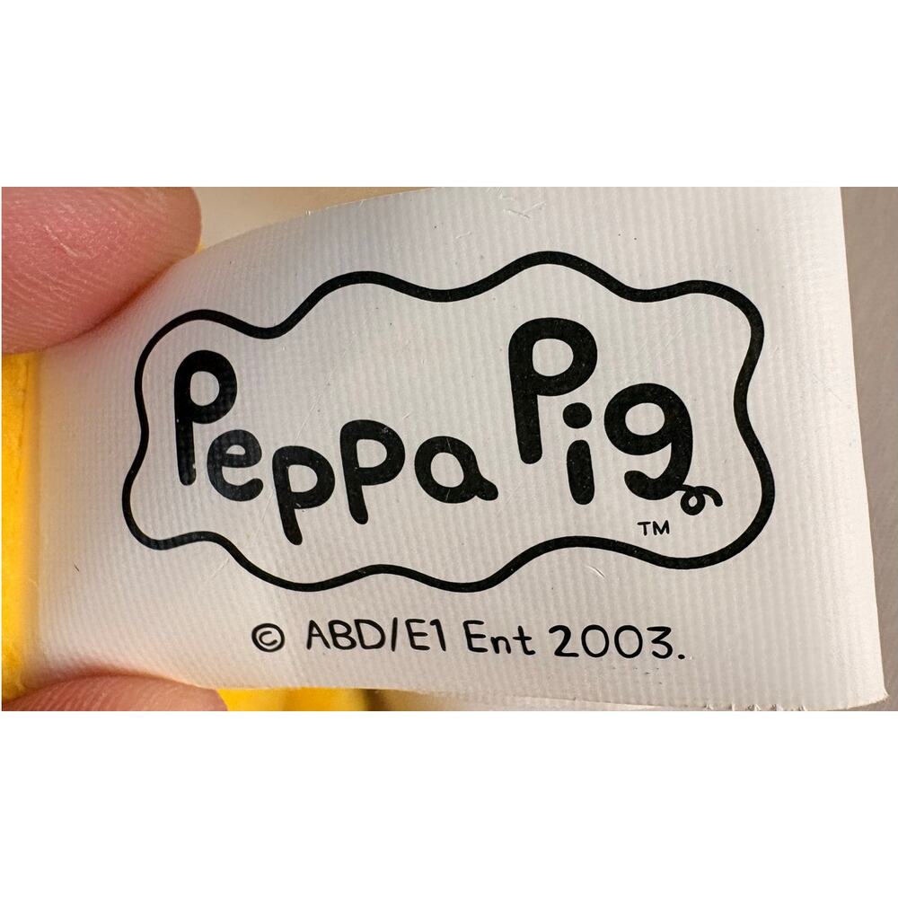 ORIGINAL 2003 PEPPA PIG 8" YELLOW TEDDY BEAR PLUSH - Picture 5 of 7